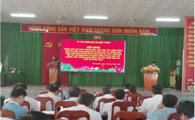 Hội nghị lấy ý kiến đóng góp dự thảo Hương ước, quy ước sau sáp nhập ấp trên địa bàn xã Hiếu Thành