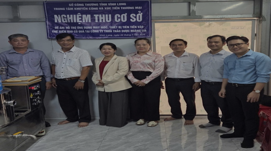 Hỗ trợ ứng dụng máy móc, thiết bị tiên tiến vào chế biến rau củ quả.